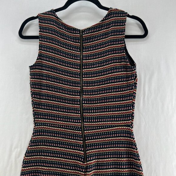 Mystic Bodycon Mini Dress Womens S Sleeveless Back Zip Striped Knit Multicolor - Picture 6 of 11